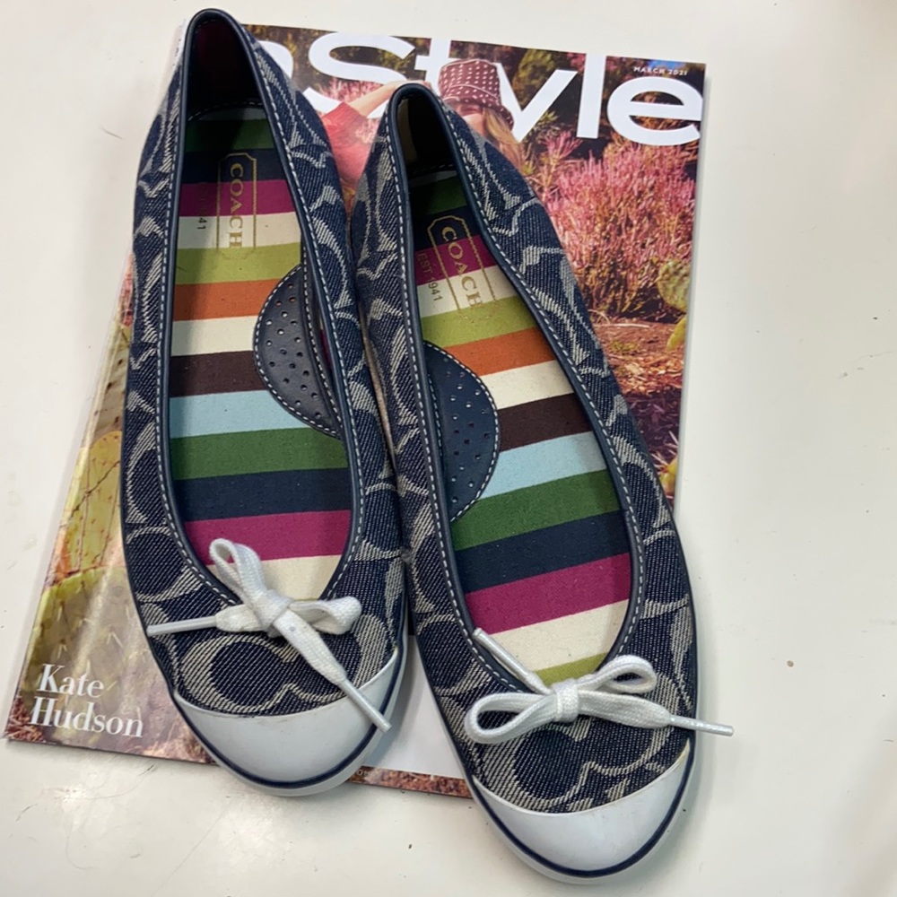 Coach loafer sneakers monogram denim Sz 6 1/2